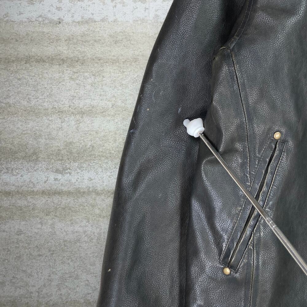 Vintage 90s Arizona Faux Leather Jacket Mens L Mocha Brown Insulated Full Zip - Picture 7 of 9